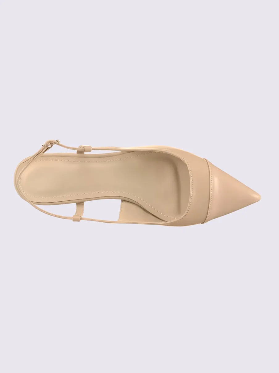 Ballerines ouvertes à l'arrière matière synthétique