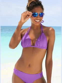 Bas de maillot de bain avec bandes latérales larges en microfibre douce
