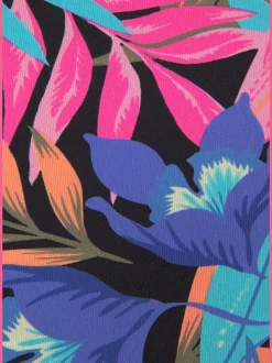 Bas de maillot de bain avec bandes latérales et motifs floraux