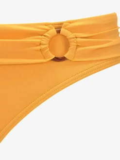 Bas de maillot de bain avec ceinture à revers et anneau imitation corne