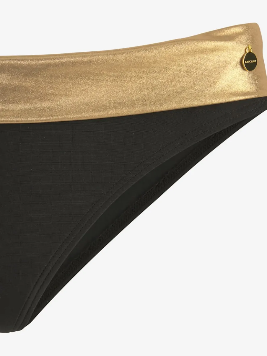 Bas de maillot de bain avec ceinture à revers brillante