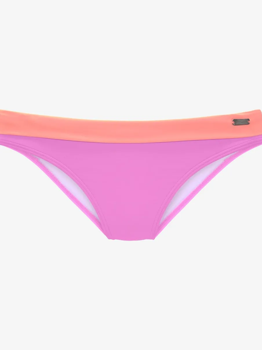Bas de maillot de bain avec ceinture contrastée en microfibre douce