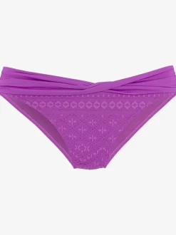 Bas de maillot de bain avec ceinture croisée et matière structurée