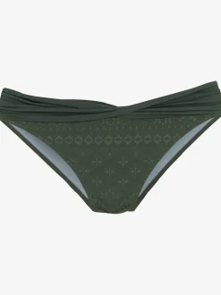 Bas de maillot de bain avec ceinture croisée et matière structurée