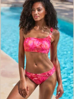 Bas de maillot de bain avec design floral et ceinture décorative