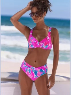 Bas de maillot de bain avec design papillon et fronce à la ceinture