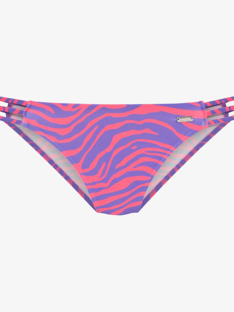 Bas de maillot de bain avec design zèbre et rubans latéraux