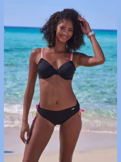 Bas de maillot de bain avec détails fluos contrastés et finition soignée
