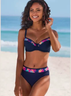 Bas de maillot de bain avec empiècements imprimés et coupe classique