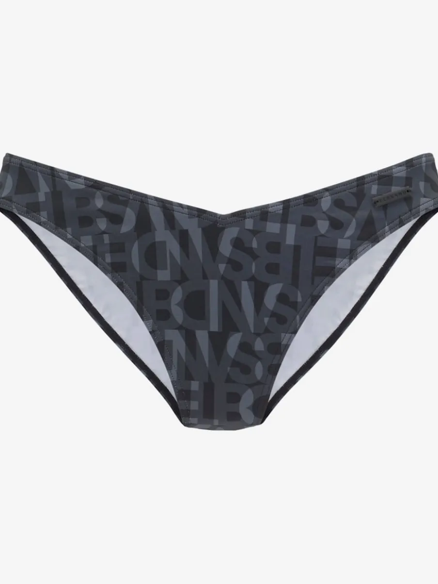 Bas de maillot de bain avec imprimé échancré et ceinture en V