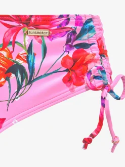 Bas de maillot de bain avec impression florale et barrette ajustable