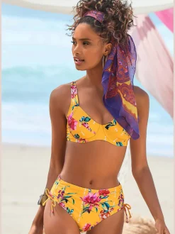 Bas de maillot de bain avec impression florale et barrette ajustable
