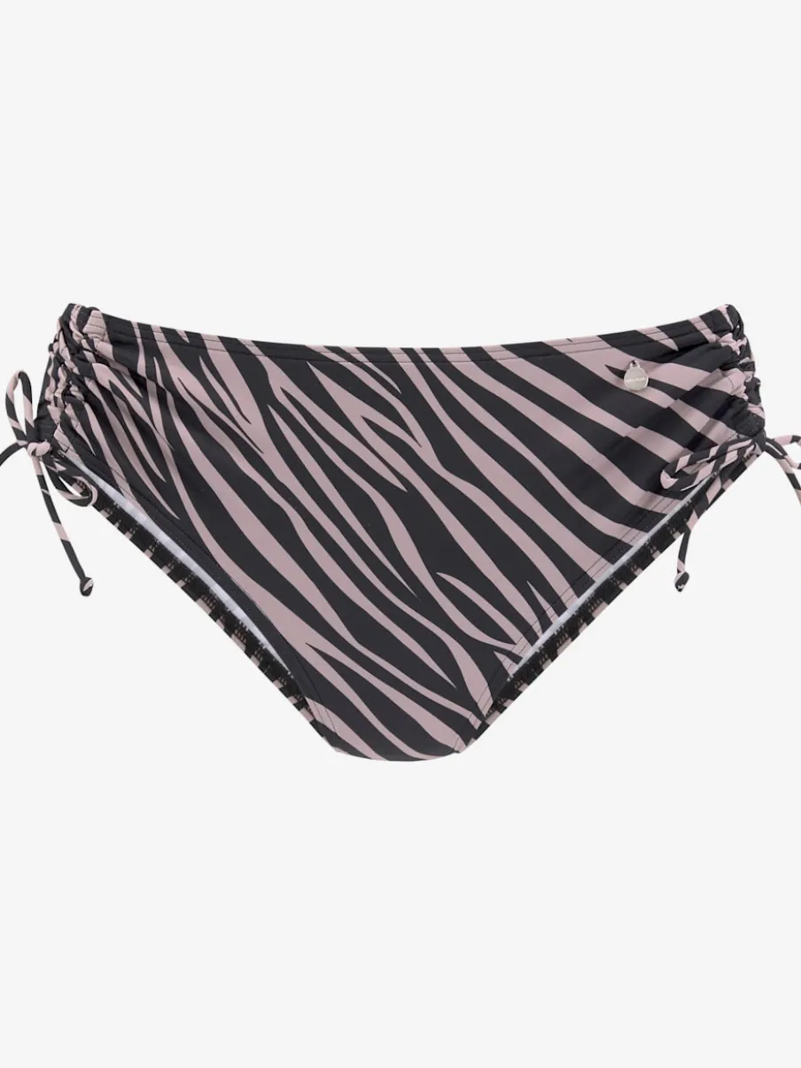Bas de maillot de bain avec imprimé animal et laçages sur les côtés