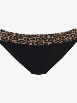 Bas de maillot de bain avec imprimé léopard et ceinture à revers