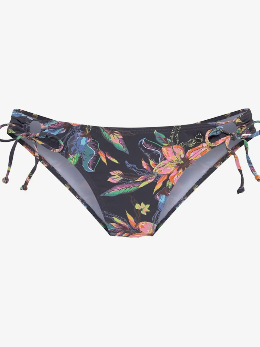 Bas de maillot de bain avec imprimé floral et liens à nouer