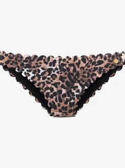 Bas de maillot de bain avec imprimé léopard et couture latérale