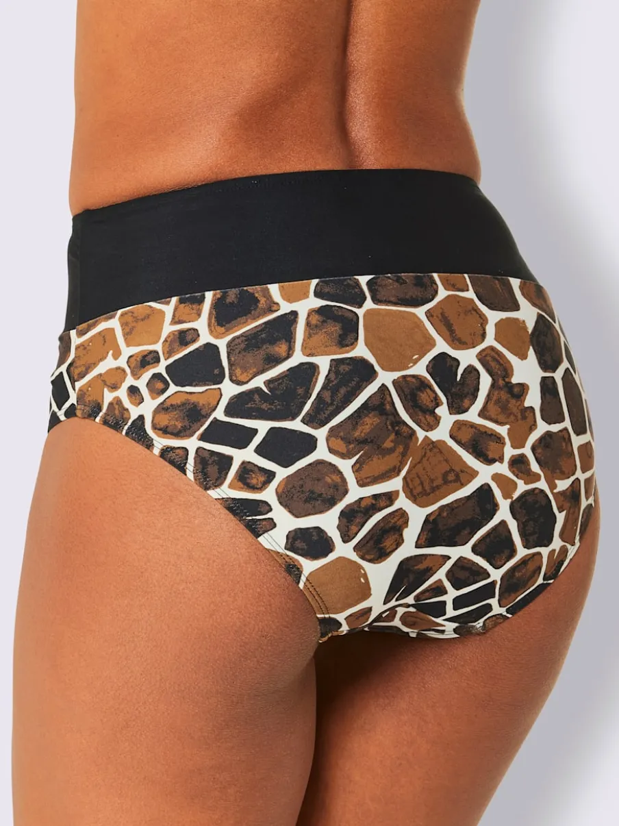 Bas de maillot de bain avec motif animal et large bordure