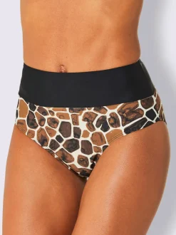 Bas de maillot de bain avec motif animal et large bordure