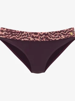 Bas de maillot de bain avec motif animal et ceinture à revers
