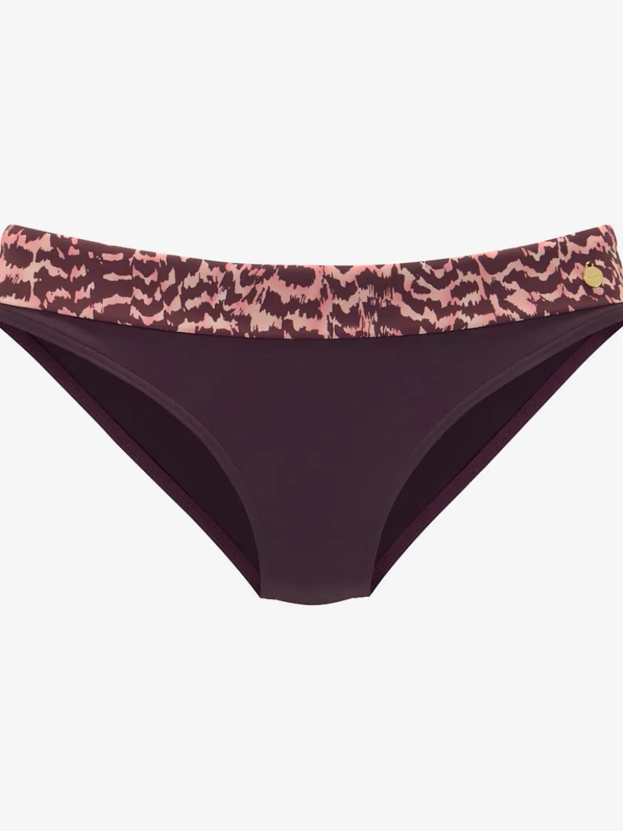 Bas de maillot de bain avec motif animal et ceinture à revers