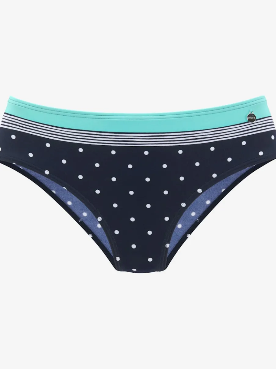 Bas de maillot de bain avec pois et détails contrastés