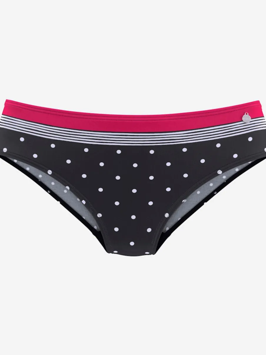 Bas de maillot de bain avec pois et détails contrastés