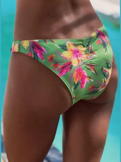 Bas de maillot de bain brésilien à imprimé floral et couture fine