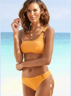Bas de maillot de bain à ceinture fantaisie et anneau décoratif