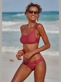 Bas de maillot de bain à ceinture fantaisie et anneau décoratif