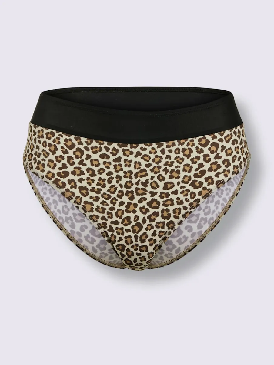 Bas de maillot de bain à ceinture en motif animal