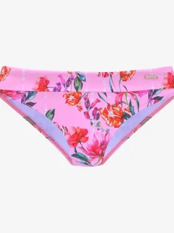 Bas de maillot de bain à ceinture à revers et motifs floraux