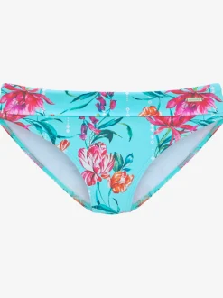 Bas de maillot de bain à ceinture à revers et motifs floraux