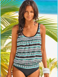 Bas de maillot de bain classique en microfibre douce avec motifs floraux