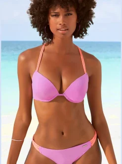 Bas de maillot de bain classique à cordons contrastés et en microfibre douce