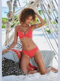Bas de maillot de bain classique en microfibre douce avec bordure cocotte