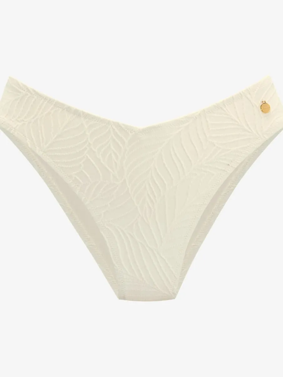 Bas de maillot de bain à coupe en V et tissu structuré