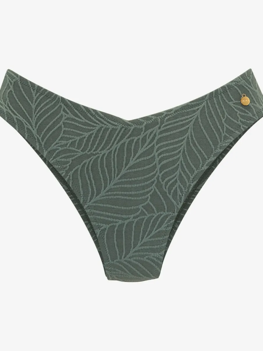 Bas de maillot de bain à coupe en V et tissu structuré