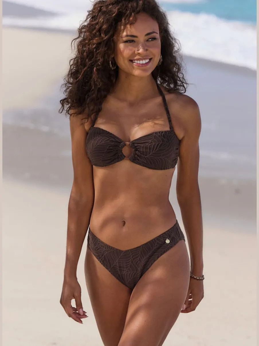 Bas de maillot de bain à coupe en V et tissu structuré