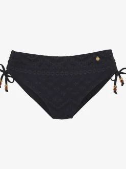Bas de maillot de bain à coupe haute avec matière structurée
