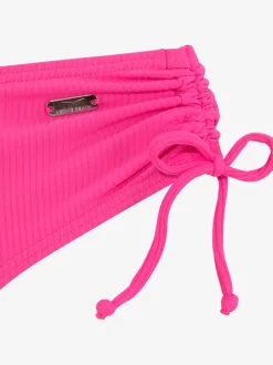 Bas de maillot de bain coupe haute en polyamide recyclé avec lien ajustable