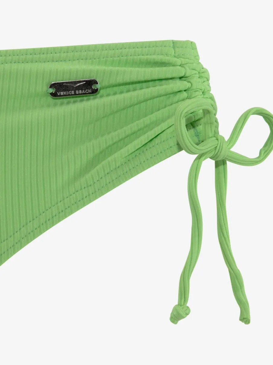 Bas de maillot de bain coupe haute en polyamide recyclé avec lien ajustable