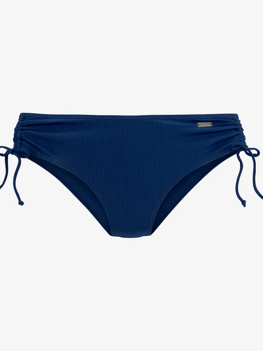 Bas de maillot de bain coupe haute en polyamide recyclé avec lien ajustable