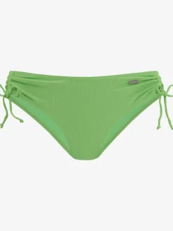 Bas de maillot de bain coupe haute en polyamide recyclé avec lien ajustable