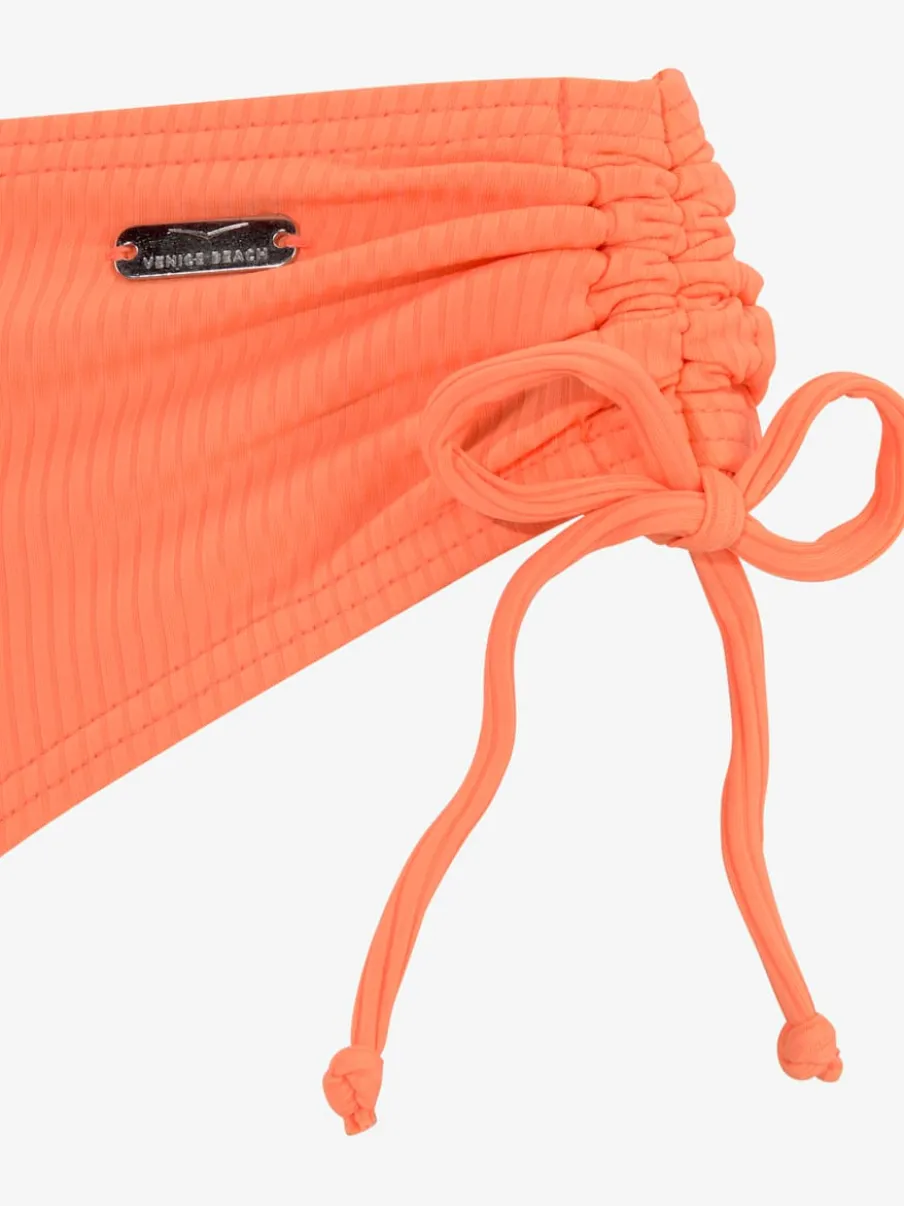 Bas de maillot de bain coupe haute en polyamide recyclé avec lien ajustable