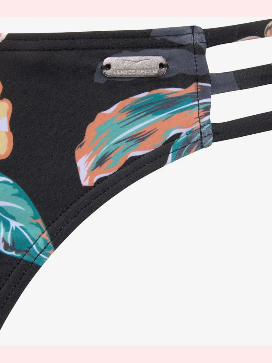 Bas de maillot de bain à design floral avec trois rubans