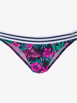Bas de maillot de bain floral avec ceinture à revers et motifs tendance