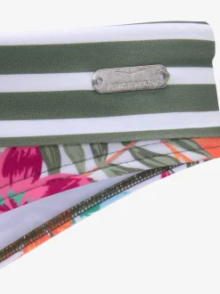 Bas de maillot de bain floral avec ceinture à revers et motifs tendance