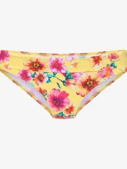 Bas de maillot de bain floral avec ceinture à revers en microfibre douce