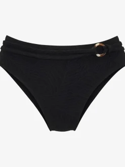 Bas de maillot de bain haute avec ceinture et anneau décoratif