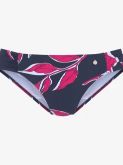 Bas de maillot de bain imprimé avec fronces sur les côtés